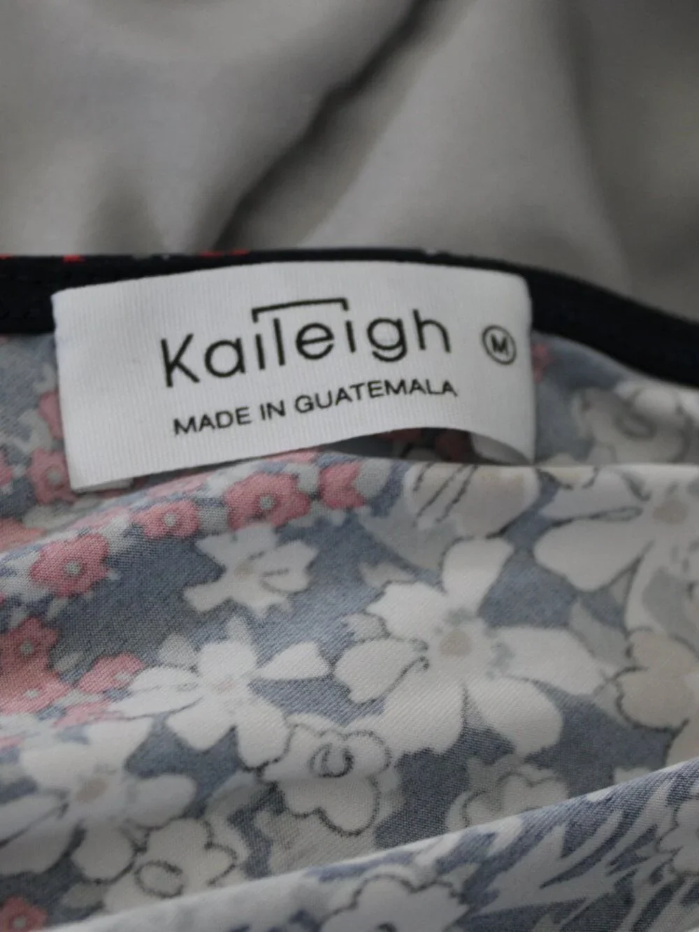 Kaileigh Amandine Floral Faux-Wrap Knit Dress Navy Red Medium